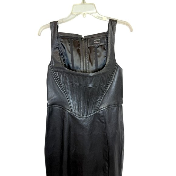 Dundas x REVOLVE Lou Black Leather Corset Dress – Size L - Picture 8 of 8